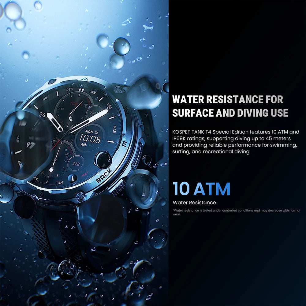 Kospet Tank T4 Male Military GPS Smartwatch With Offline Maps