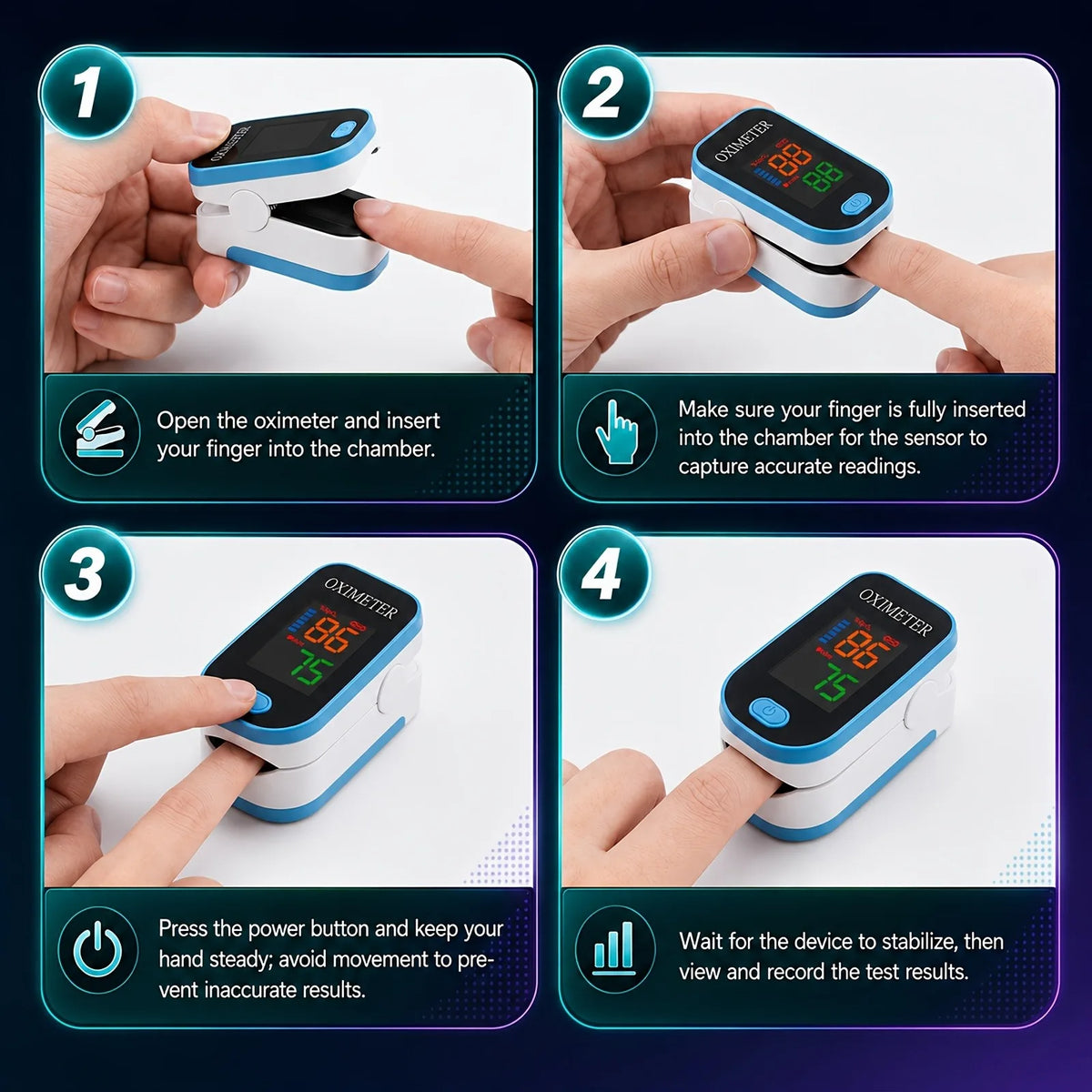 Jitesy Pulse Oximeter For Blood Oxygen And Heart Rate Monitoring