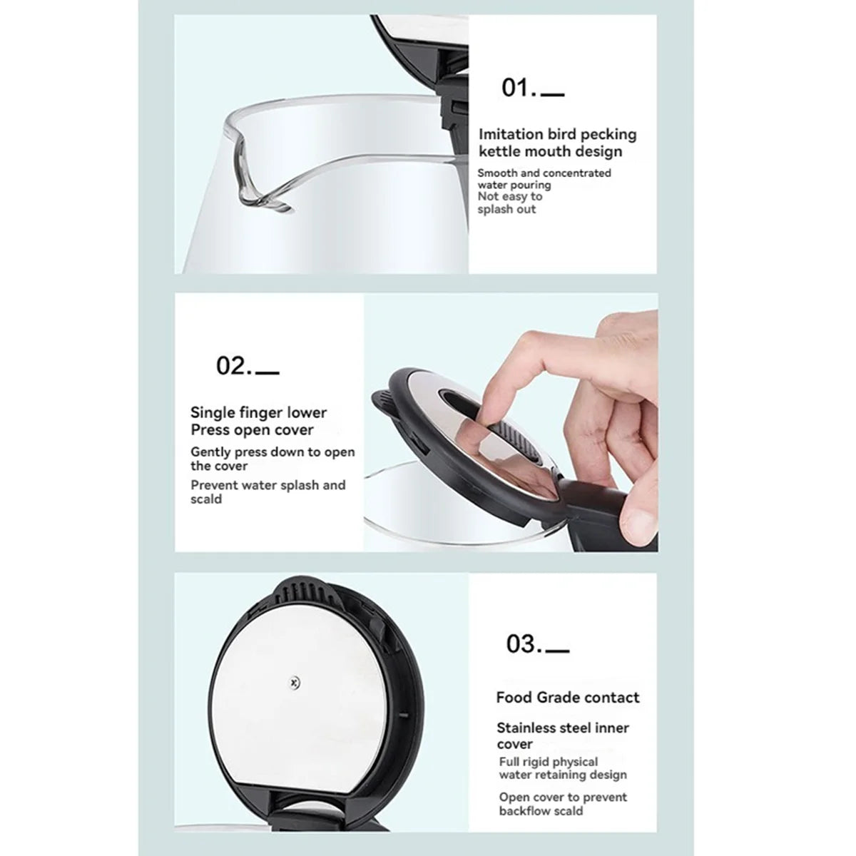 Electric Glass Kettle With Auto Shutoff And LED Indicator