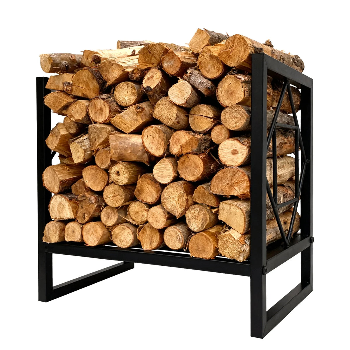 Metal Firewood Rack Indoor Outdoor Fireplace Log Storage Holder Stand