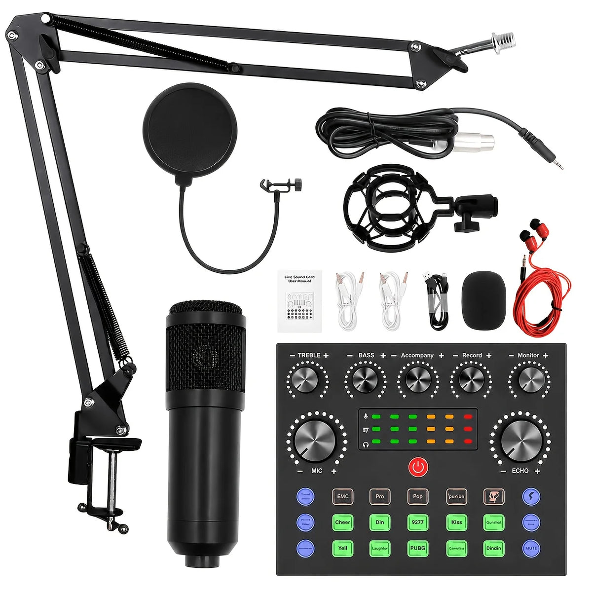 Home Recording Studio Kit With Condenser Microphone For Podcasting