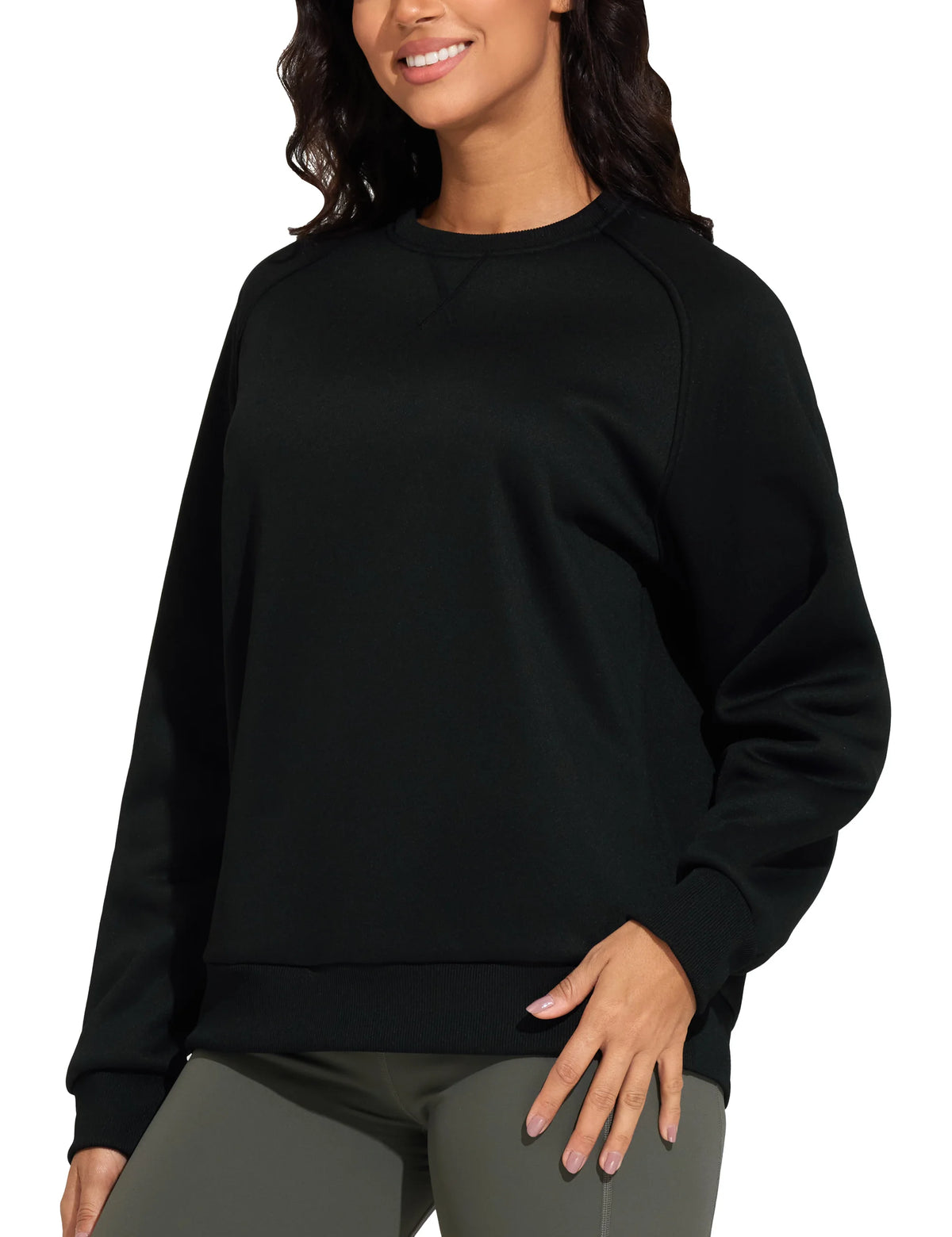 The Gym People Women Long Sleeve Fleece Crewneck Sweatshirt