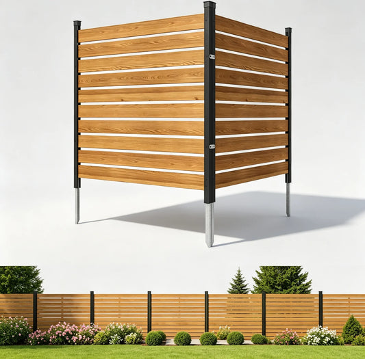 AOXUN Solid Wood Privacy Screen Fence for Outdoor Gardens