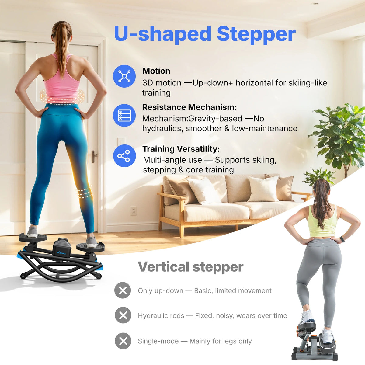 Merach Silent Rocking Stepper Core Ab Twist Exercise Board