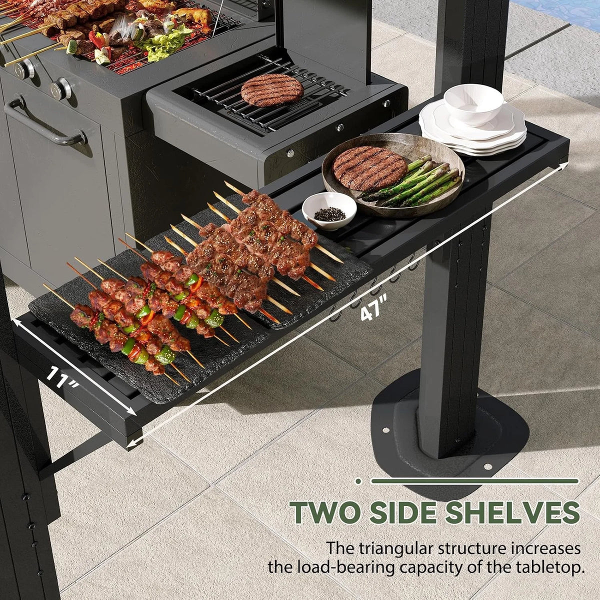 Nordivale Hardtop Gazebo With Galvanized Steel Roof For Outdoor Grilling