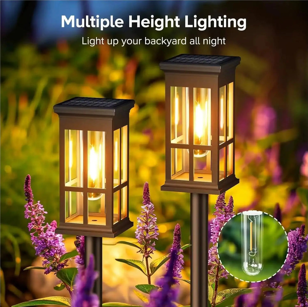 Solar Outdoor Pathway Lights Waterproof LED Landscape Garden Walkway Decor