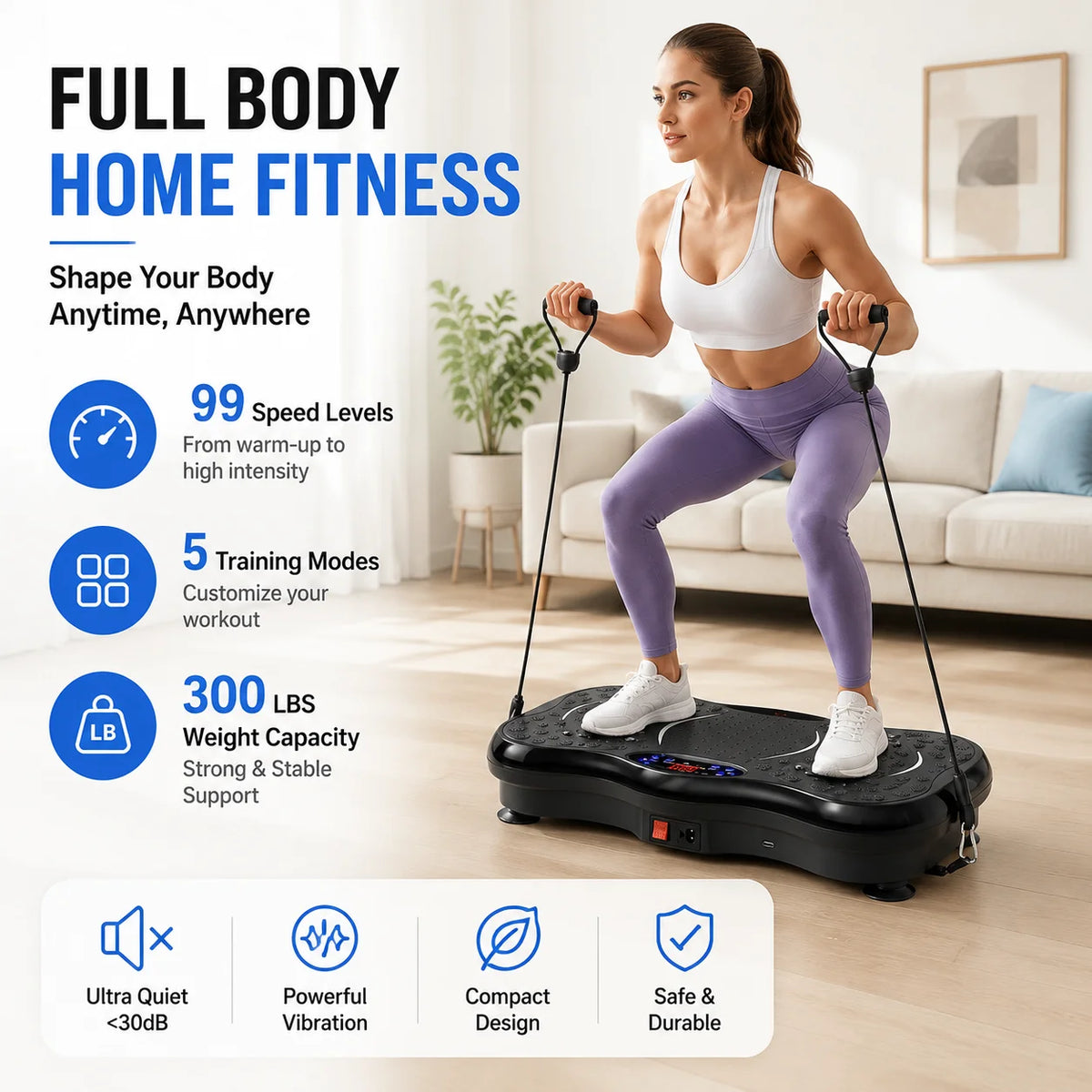 Diamri Whole Body Vibration Plate Exercise Machine With Remote