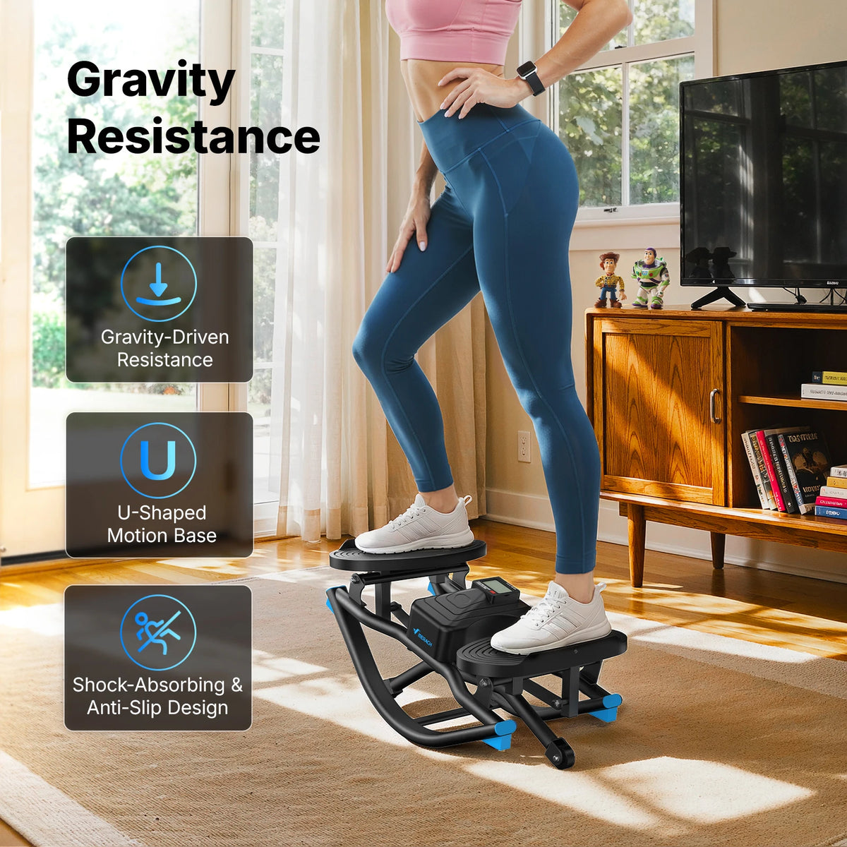 Merach Silent Rocking Stepper Core Ab Twist Exercise Board