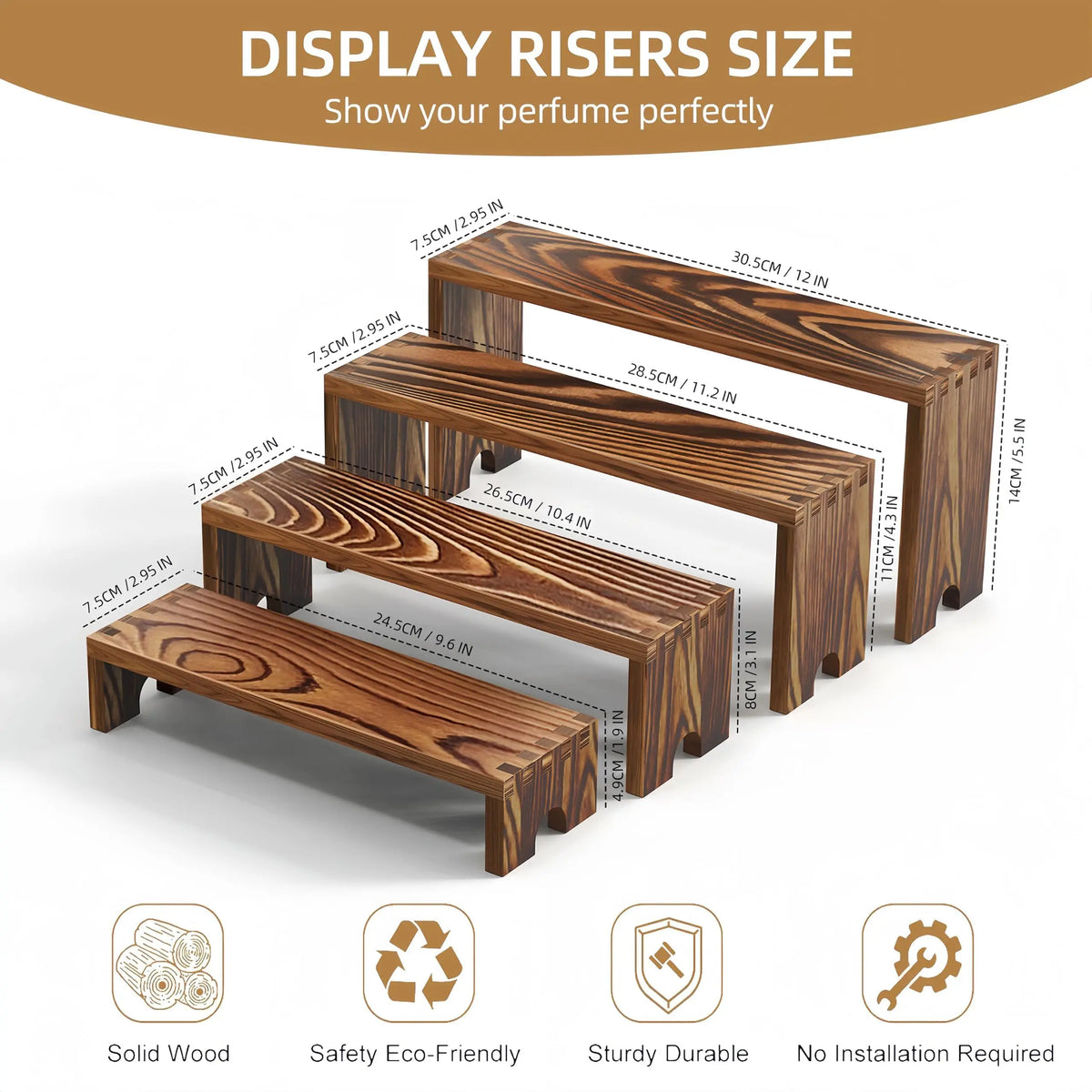 Wooden Tiered Display Risers For Cupcakes, Desserts And Vendor Events