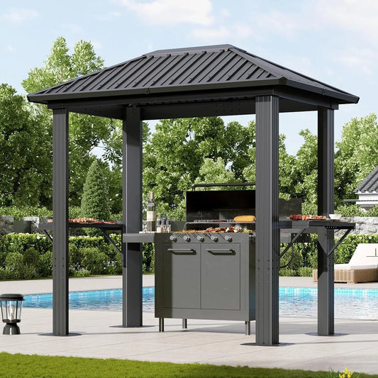 Nordivale Hardtop Gazebo With Galvanized Steel Roof For Outdoor Grilling