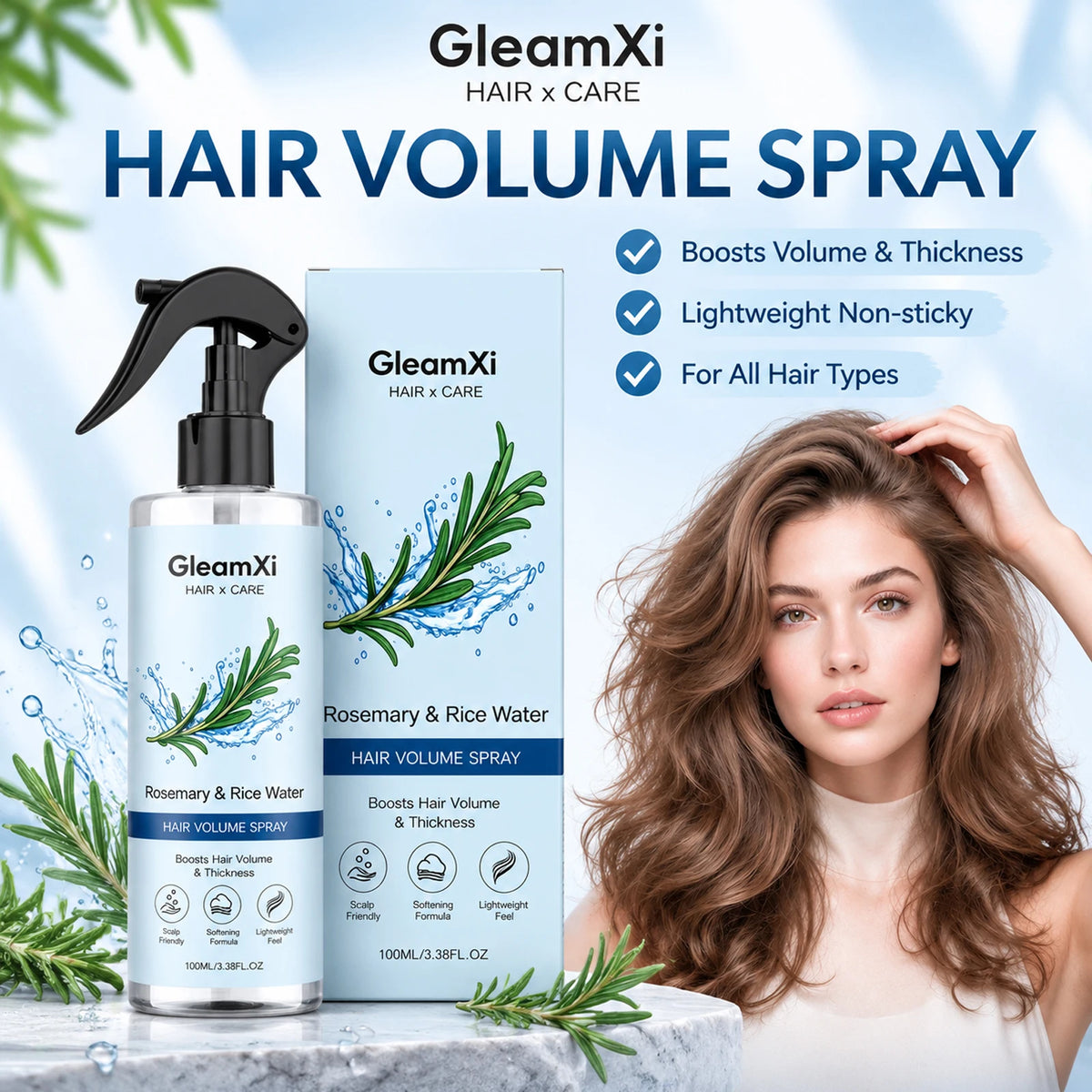 Gleamxi Volumizing Moisturizing Lightweight Hair Spray For All Hair Types
