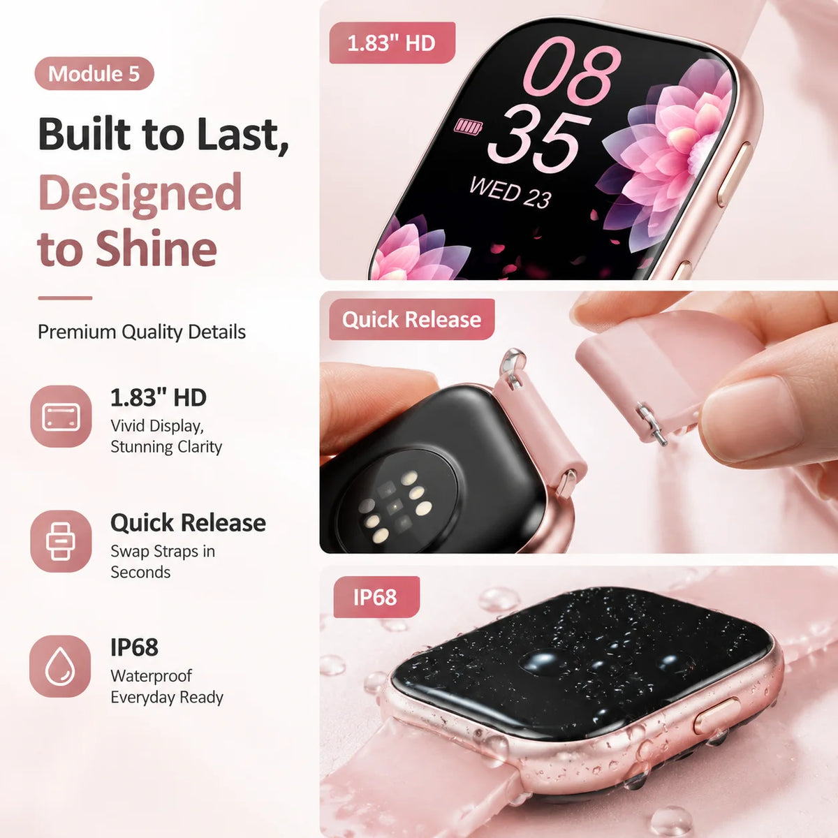 Smartwatch Fitness Tracker With Heart Rate Sleep And Sports Tracking