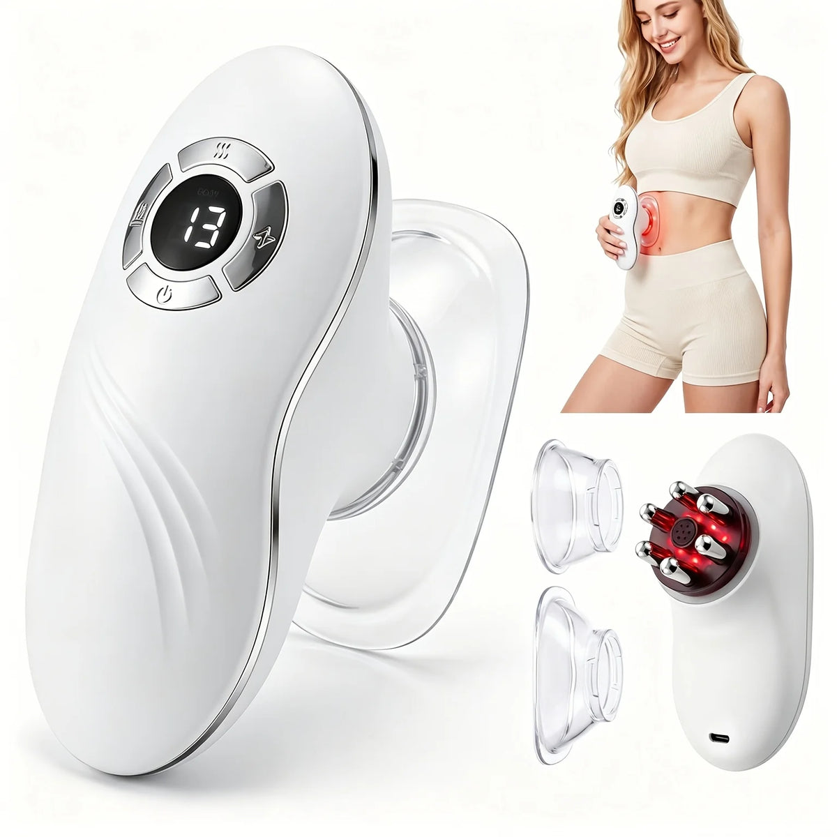 Jitesy Electric Cupping Massager With Red Light Therapy And Vacuum Suction