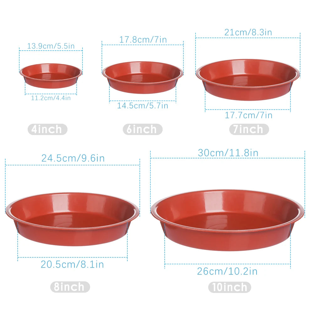 Heavy Duty Plastic Plant Saucers for Indoor and Outdoor Pots