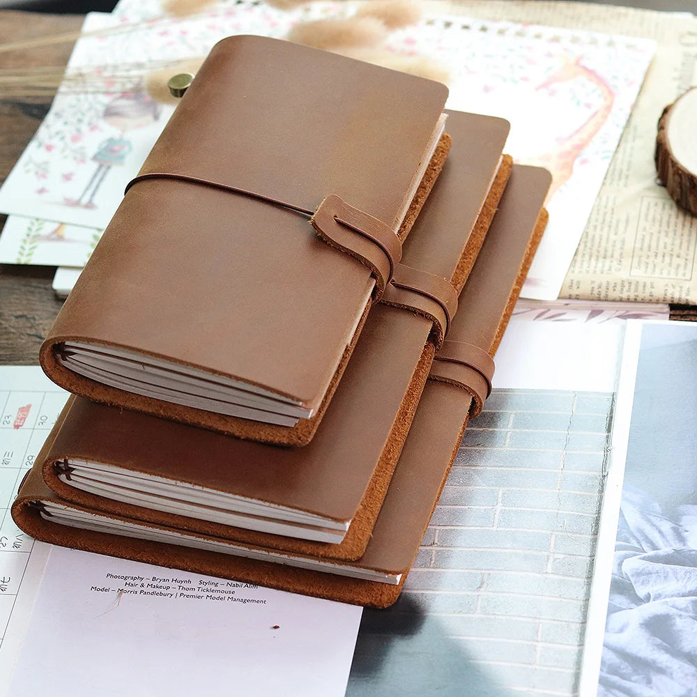 RAYSLIN Genuine Leather Refillable Custom Travel Diary Journal