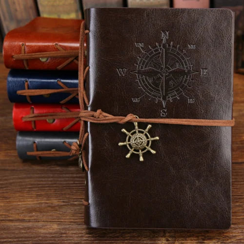 Phantaci Vintage Pirate Spiral Notebook With Soft Leather Cover