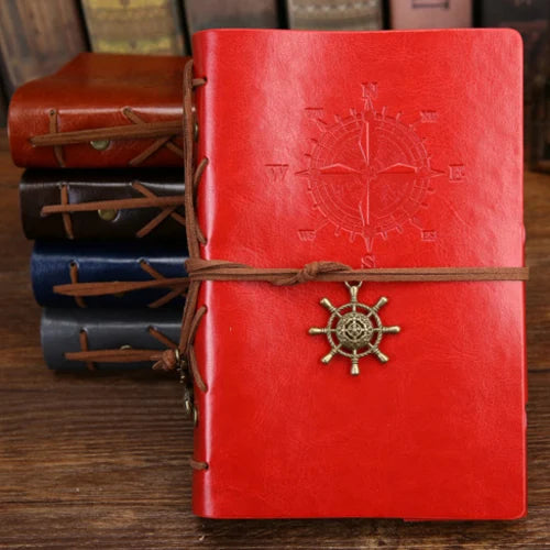 Phantaci Vintage Pirate Spiral Notebook With Soft Leather Cover
