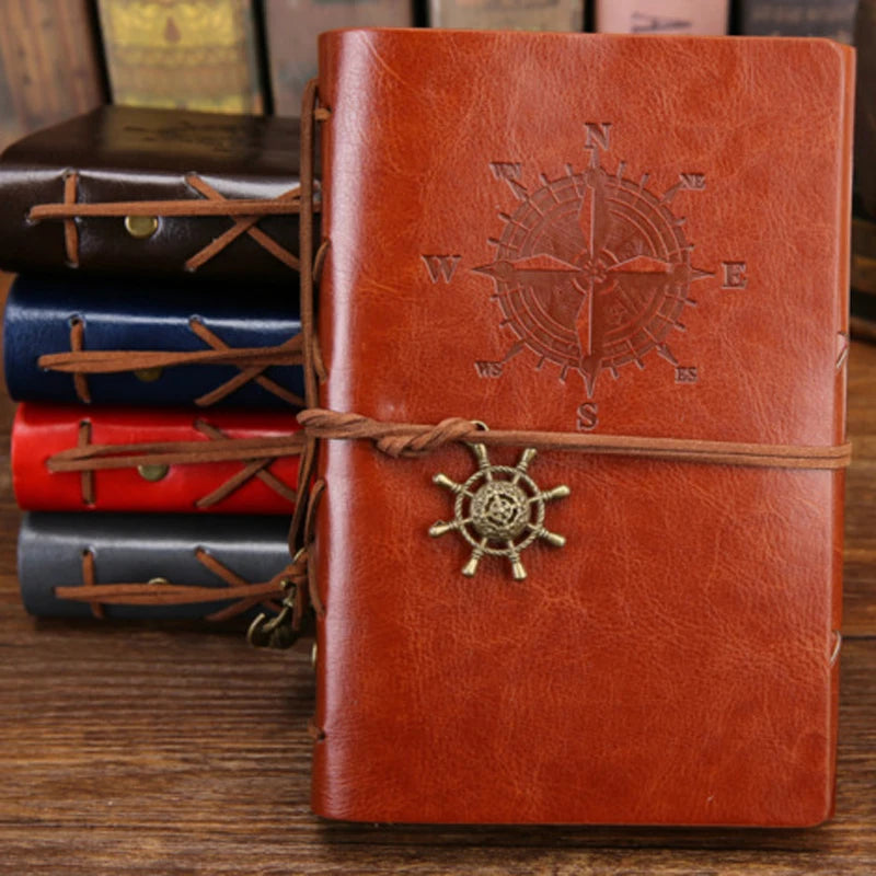Phantaci Vintage Pirate Spiral Notebook With Soft Leather Cover