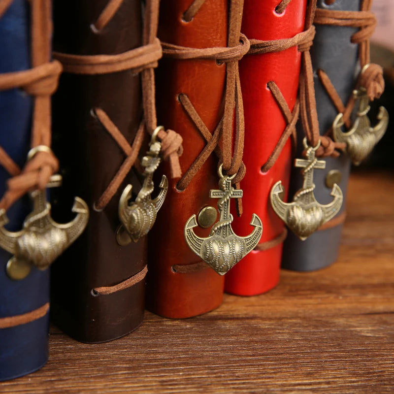 Phantaci Vintage Pirate Spiral Notebook With Soft Leather Cover