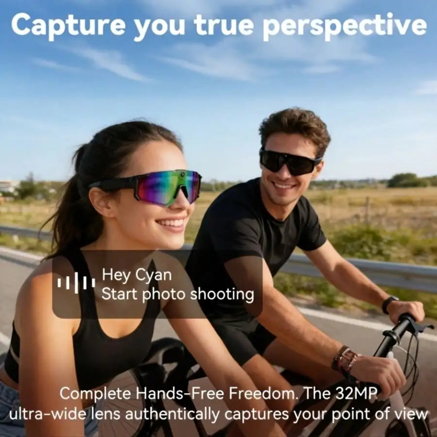 Hivisuals AI Camera Sports Sunglasses With Bluetooth Audio Voice Control