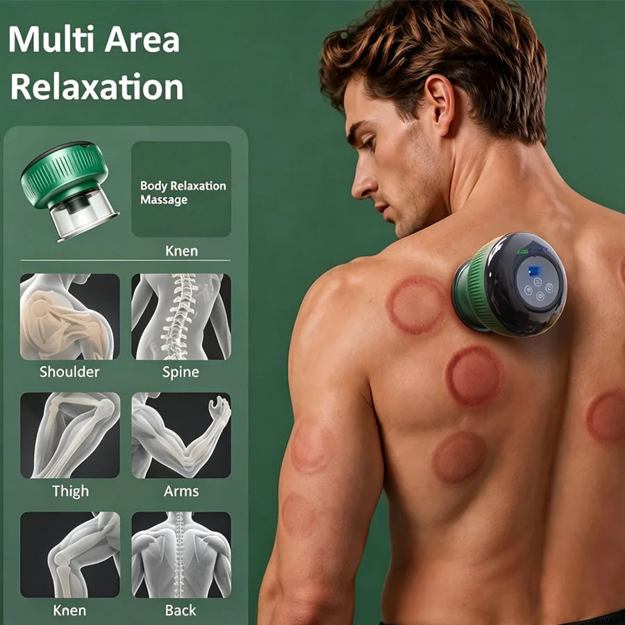 AGECIPHER Three In One Rechargeable Cupping Massage Relaxation Device