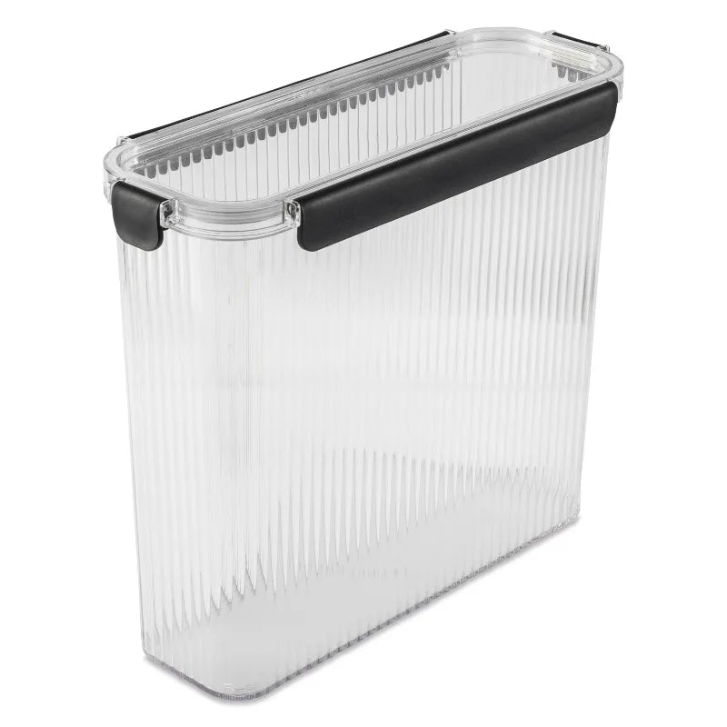 Clear Ribbed Pantry Storage Container For Organized Kitchen Shelves