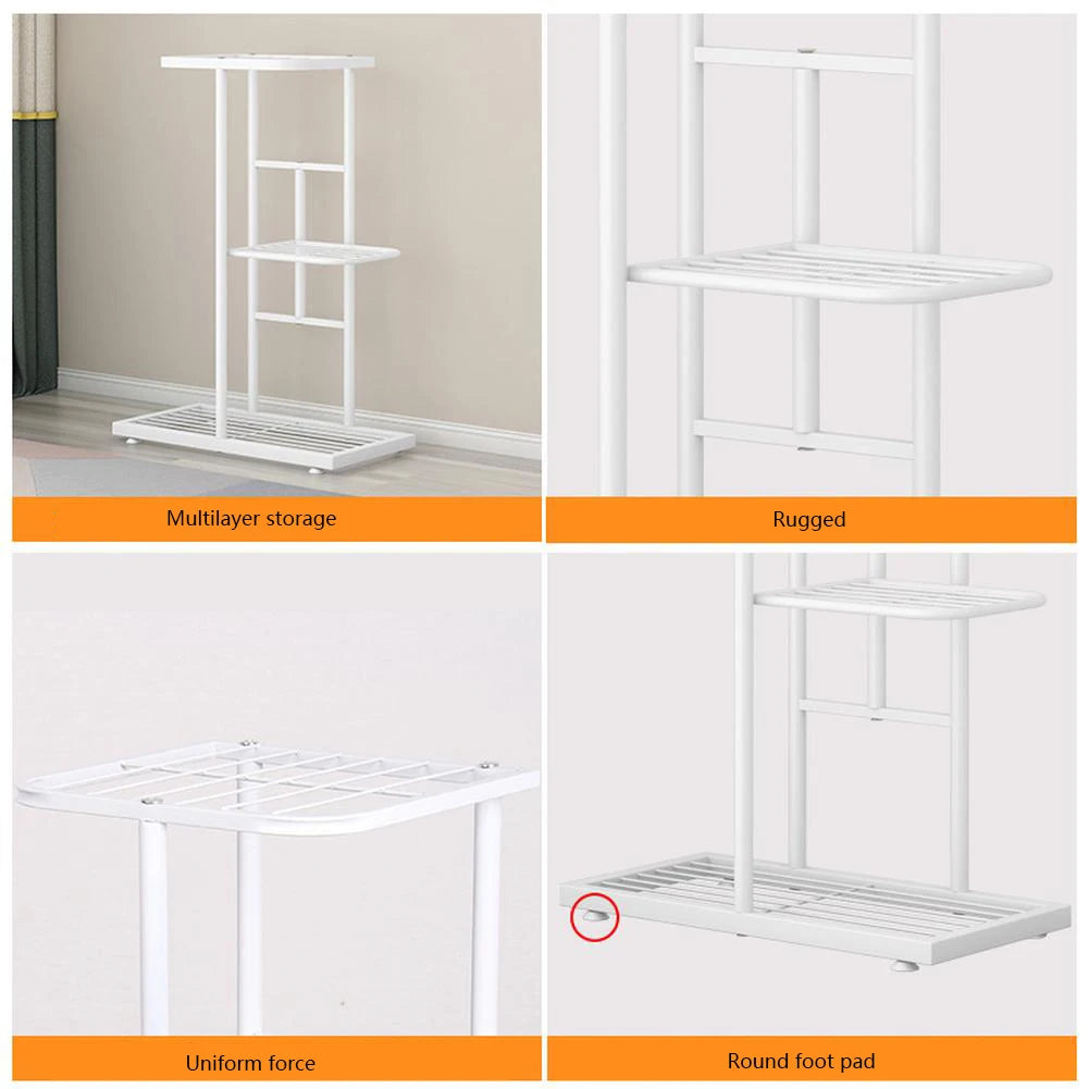 HiMISS Tiered Metal Plant Stand With Multiple Potted Plant Holders