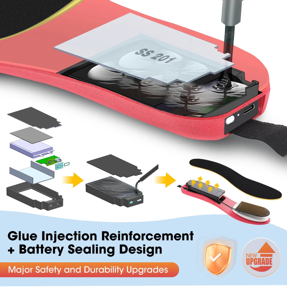 Hailicare Smart Heated Insoles With App Control Rechargeable Foot Warmers