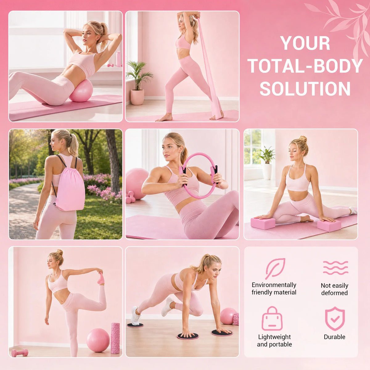 GAOMON 17-In-1 Pilates Ring Kit For Home Fitness Workouts