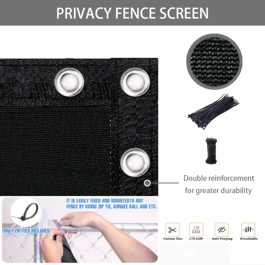 Heavy Duty HDPE Fence Privacy Screen With Cable Zip Ties