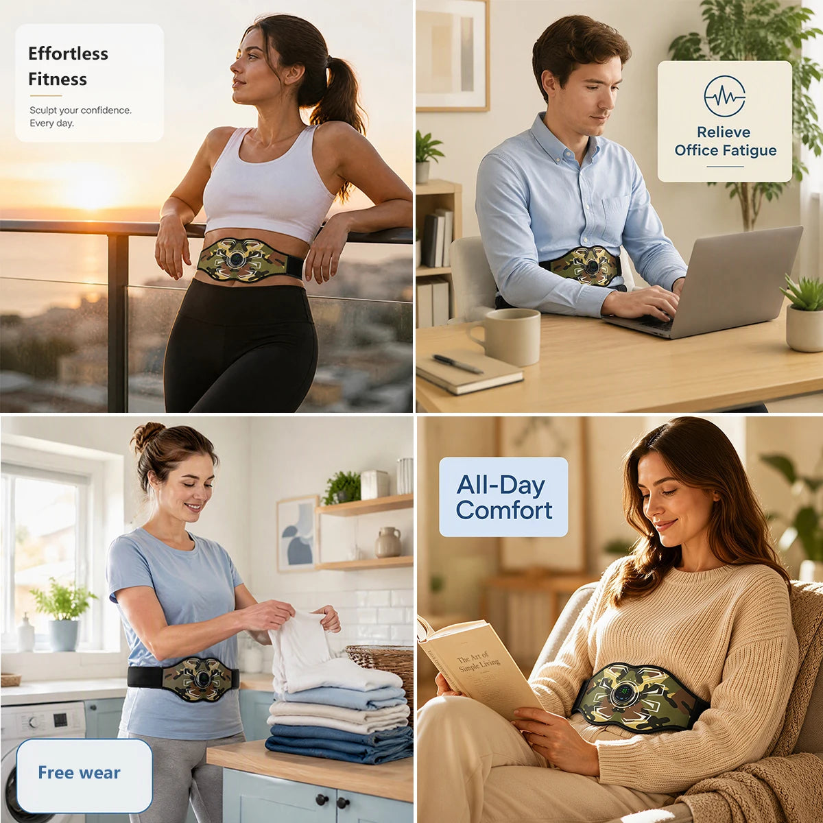 Woflend EMS Abdominal Muscle Stimulator Fitness Belt Massager
