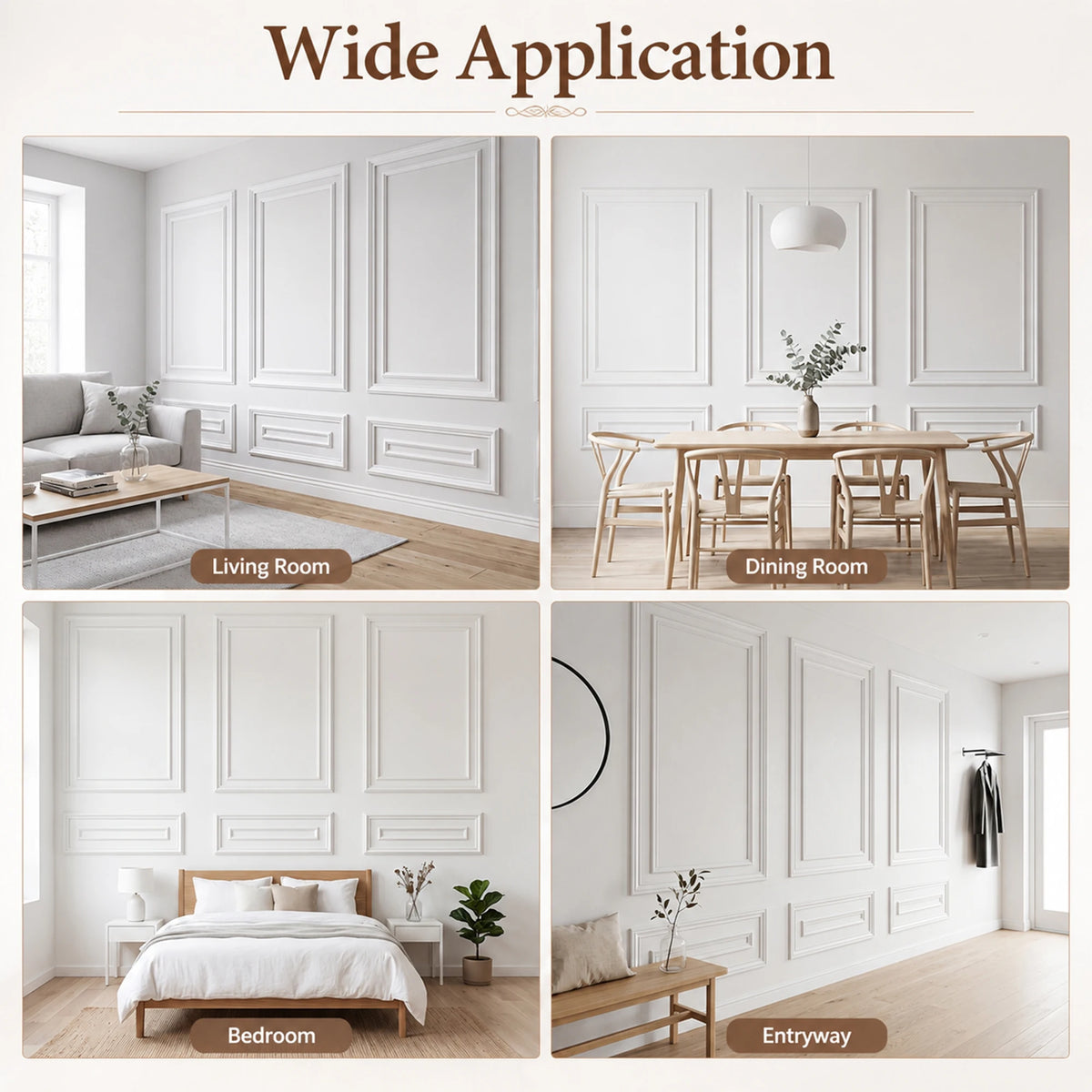 Peel And Stick Double Frame Wainscoting Wall Molding Kit