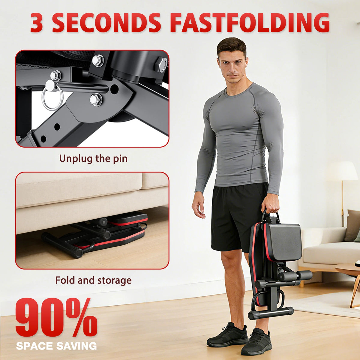 Multifunctional Foldable Dumbbell Bench With Multiple Level Adjustments