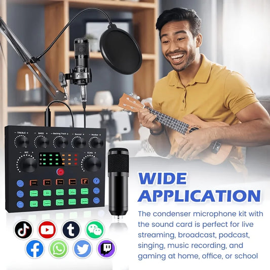 Home Recording Studio Kit With Condenser Microphone For Podcasting