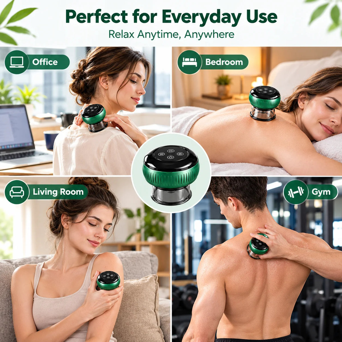 AGECIPHER Three In One Rechargeable Cupping Massage Relaxation Device