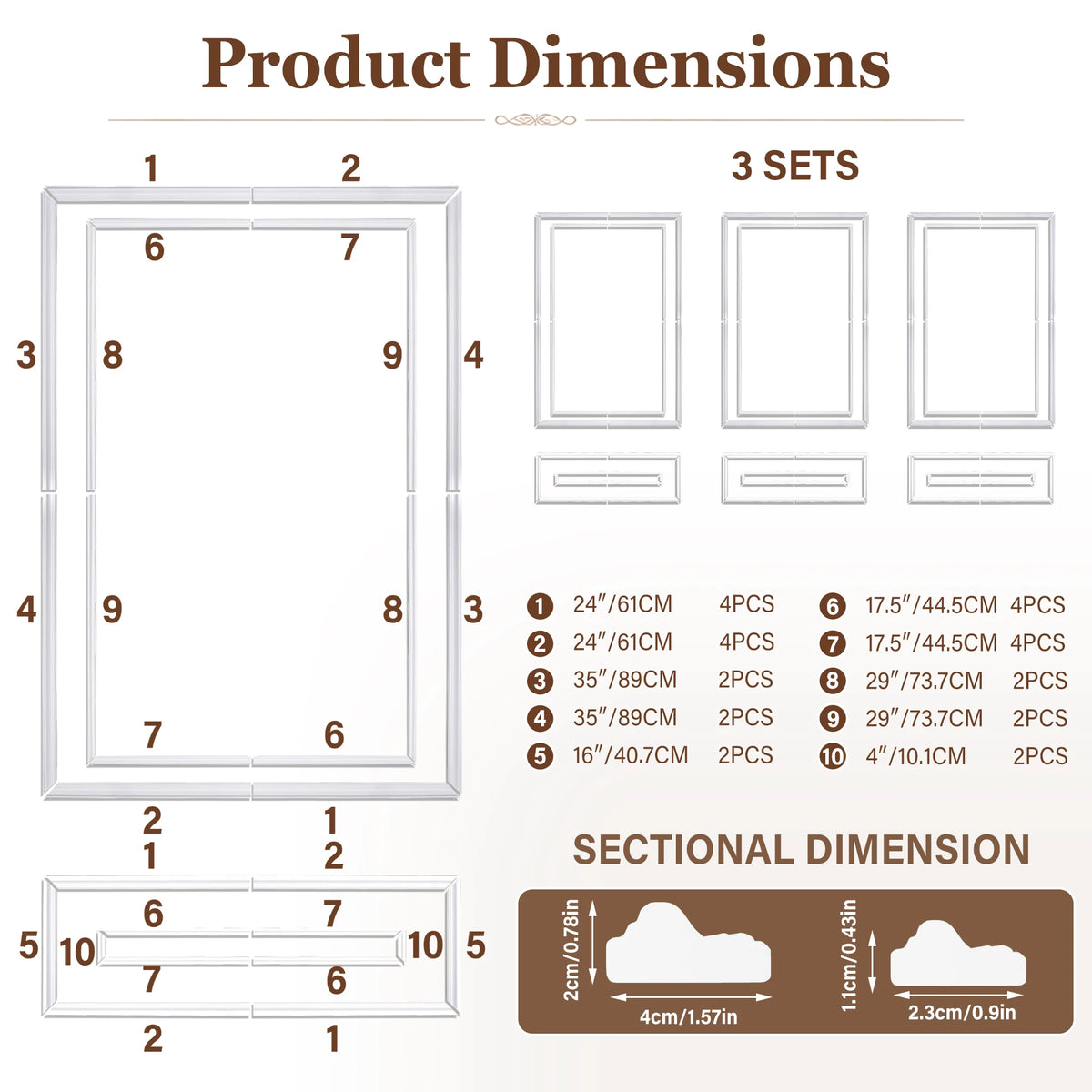 Peel And Stick Double Frame Wainscoting Wall Molding Kit