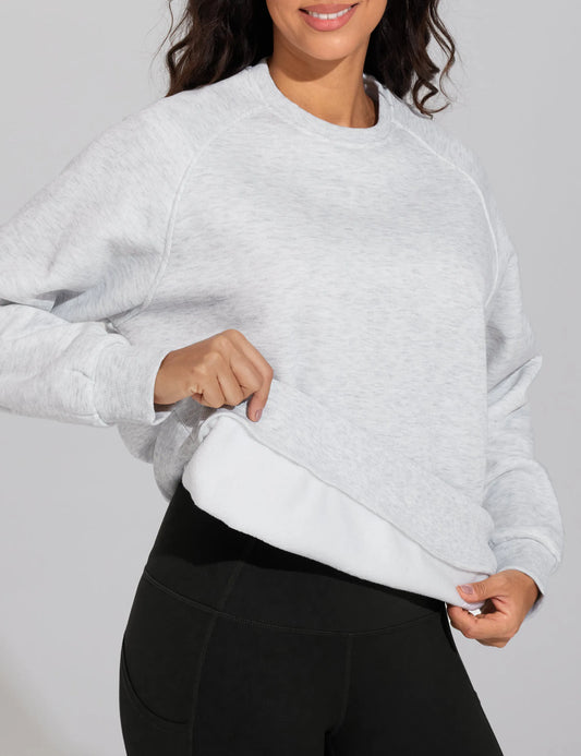 The Gym People Women Long Sleeve Fleece Crewneck Sweatshirt