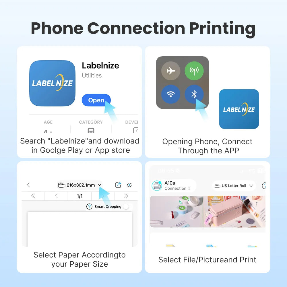 SWIFINT Wireless Inkless Thermal Printer for Travel and Home Office