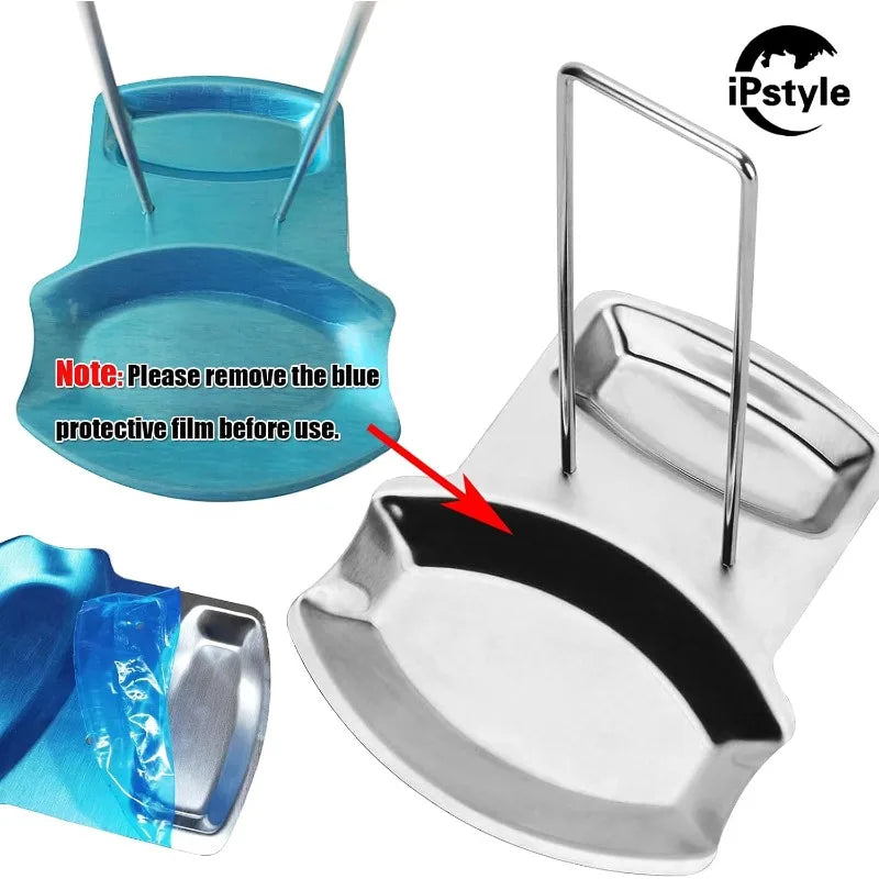 Stainless Steel Pan Lid Holder And Spoon Rest Kitchen Organizer