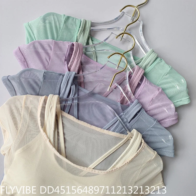 Women Quick Dry Seamless Yoga Top With Built In Support