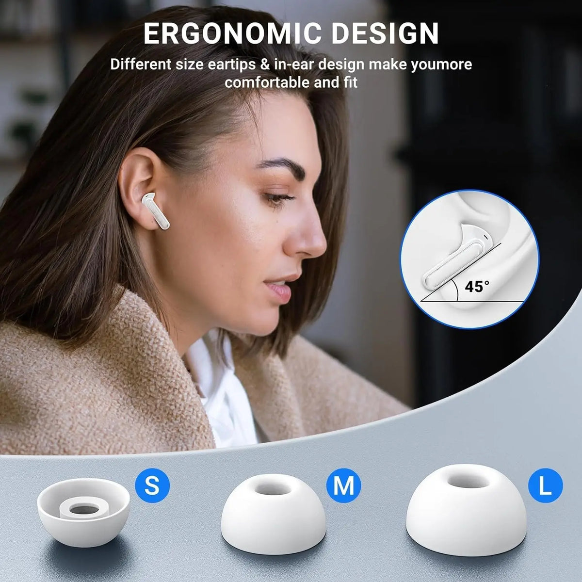 ZZLOVE Wireless ANC Earbuds With Heart Rate Monitoring