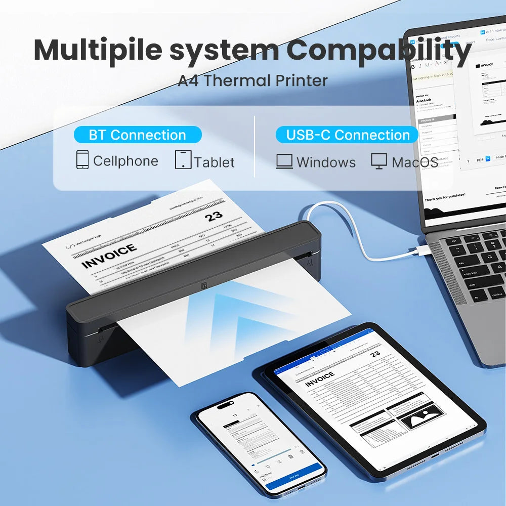 SWIFINT Wireless Inkless Thermal Printer for Travel and Home Office