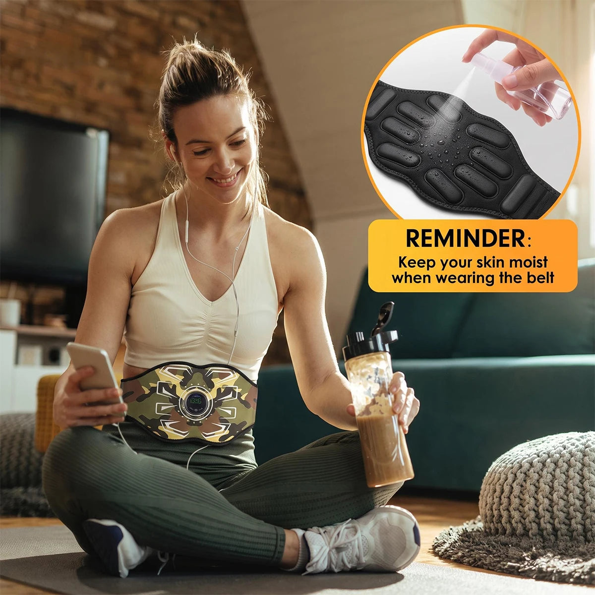 Woflend EMS Abdominal Muscle Stimulator Fitness Belt Massager
