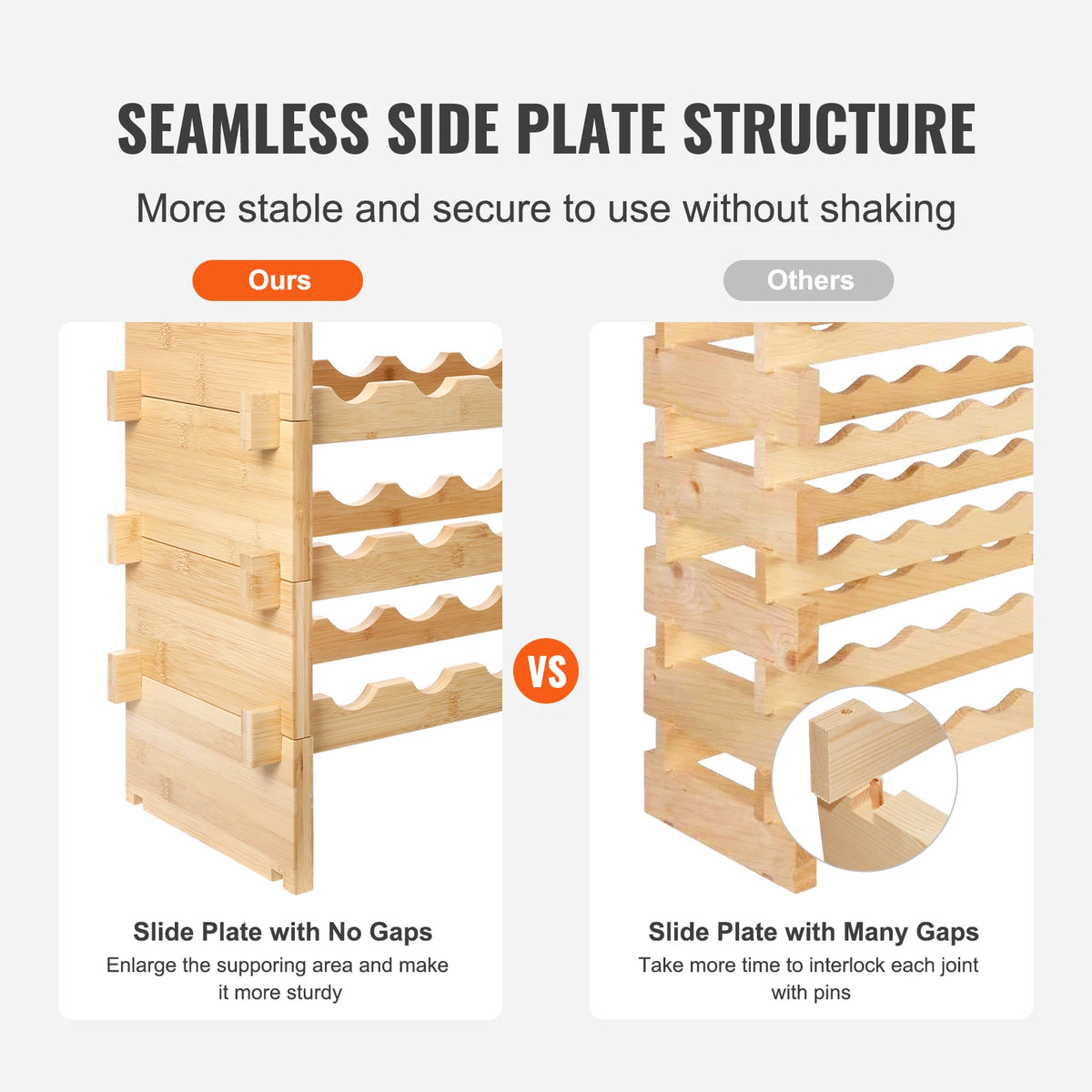 SucceBuy Stackable Bamboo Wine Rack For Elegant Bottle Storage