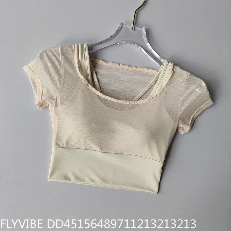Women Quick Dry Seamless Yoga Top With Built In Support