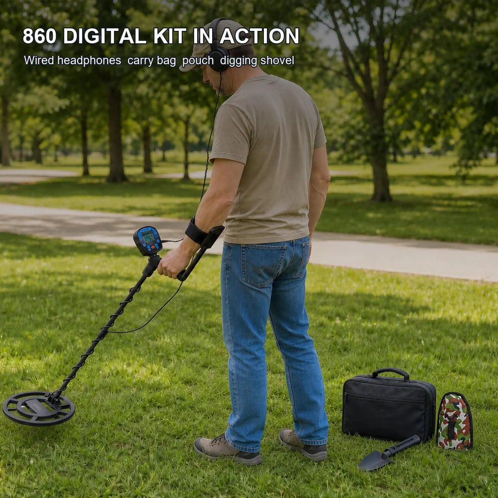 Adjustable Waterproof Metal Detector Kit With Digital Display Screen
