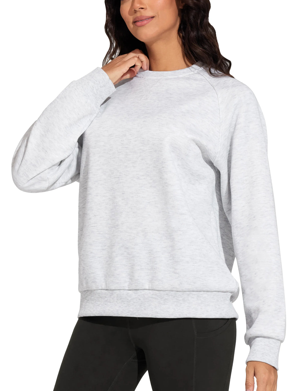 The Gym People Women Long Sleeve Fleece Crewneck Sweatshirt