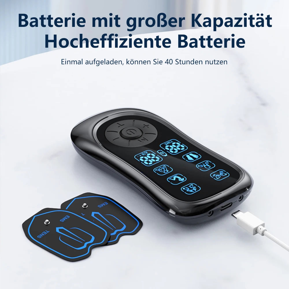 Rechargeable Dual Channel Tens Ems Muscle Stimulator With 10 Pads