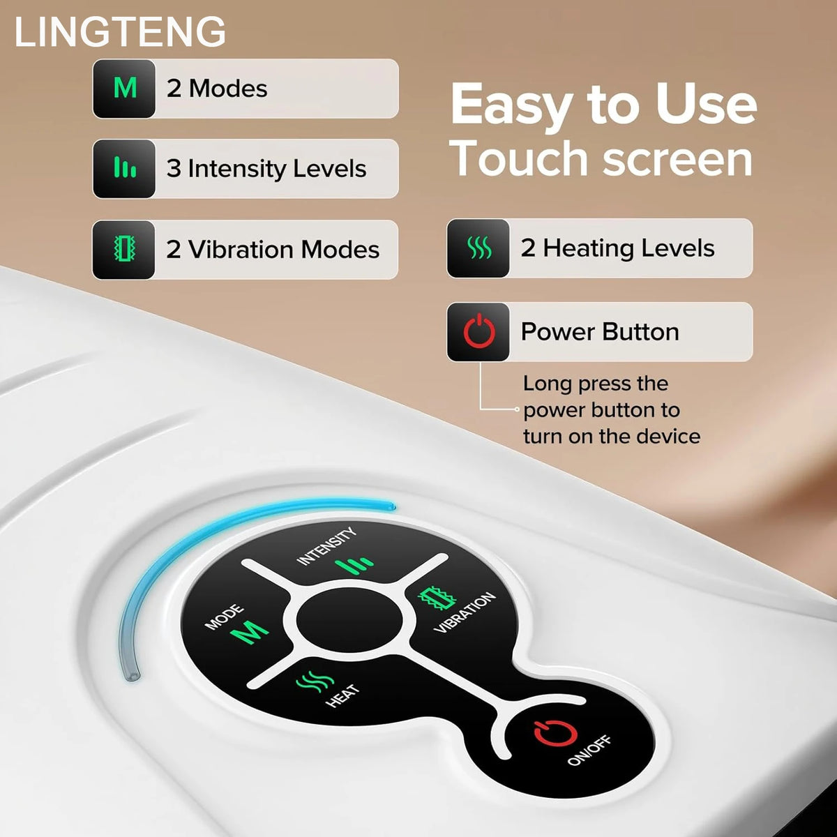 LINGTENG Cordless Heated Hand Massager For Comfortable Relaxation