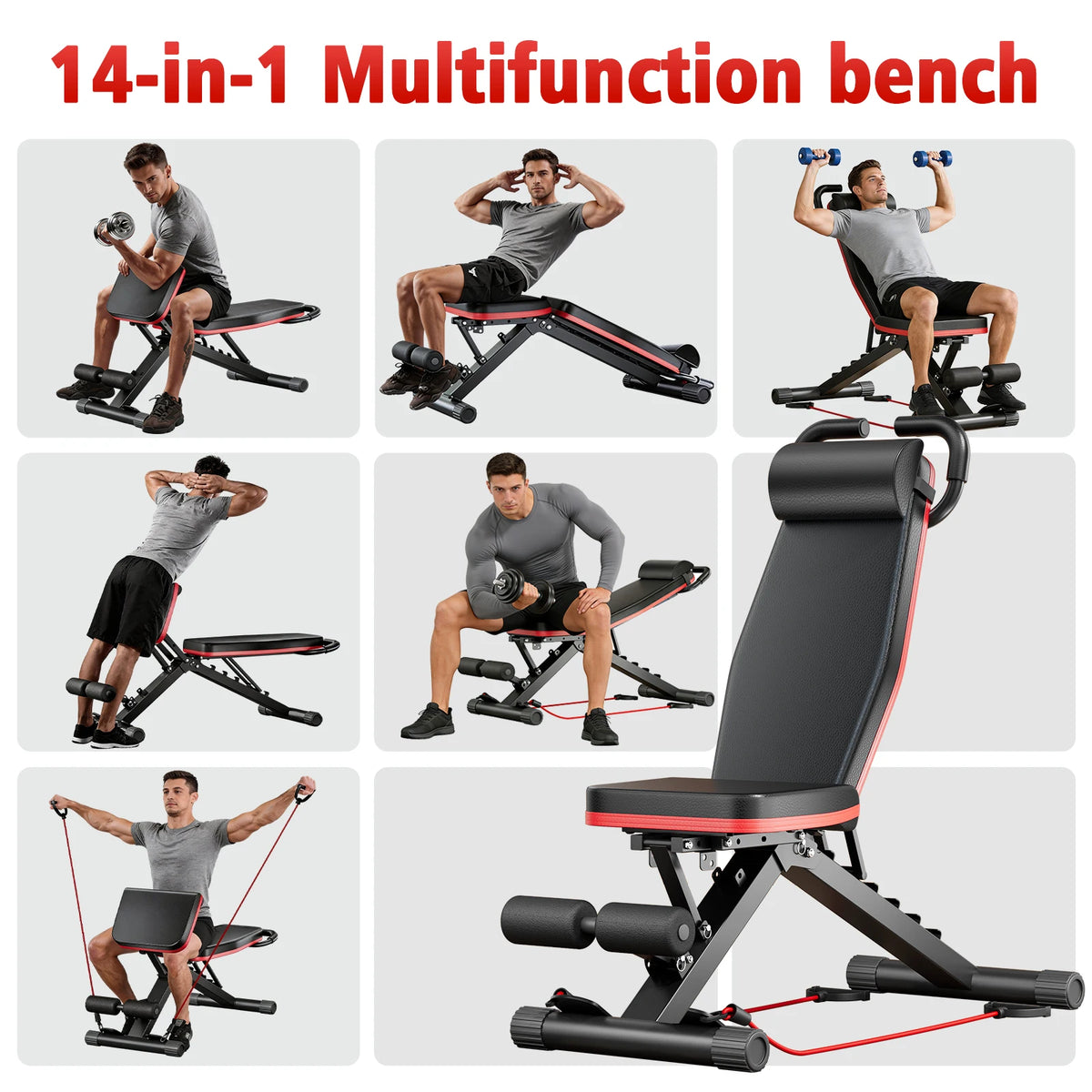 Multifunctional Foldable Dumbbell Bench With Multiple Level Adjustments